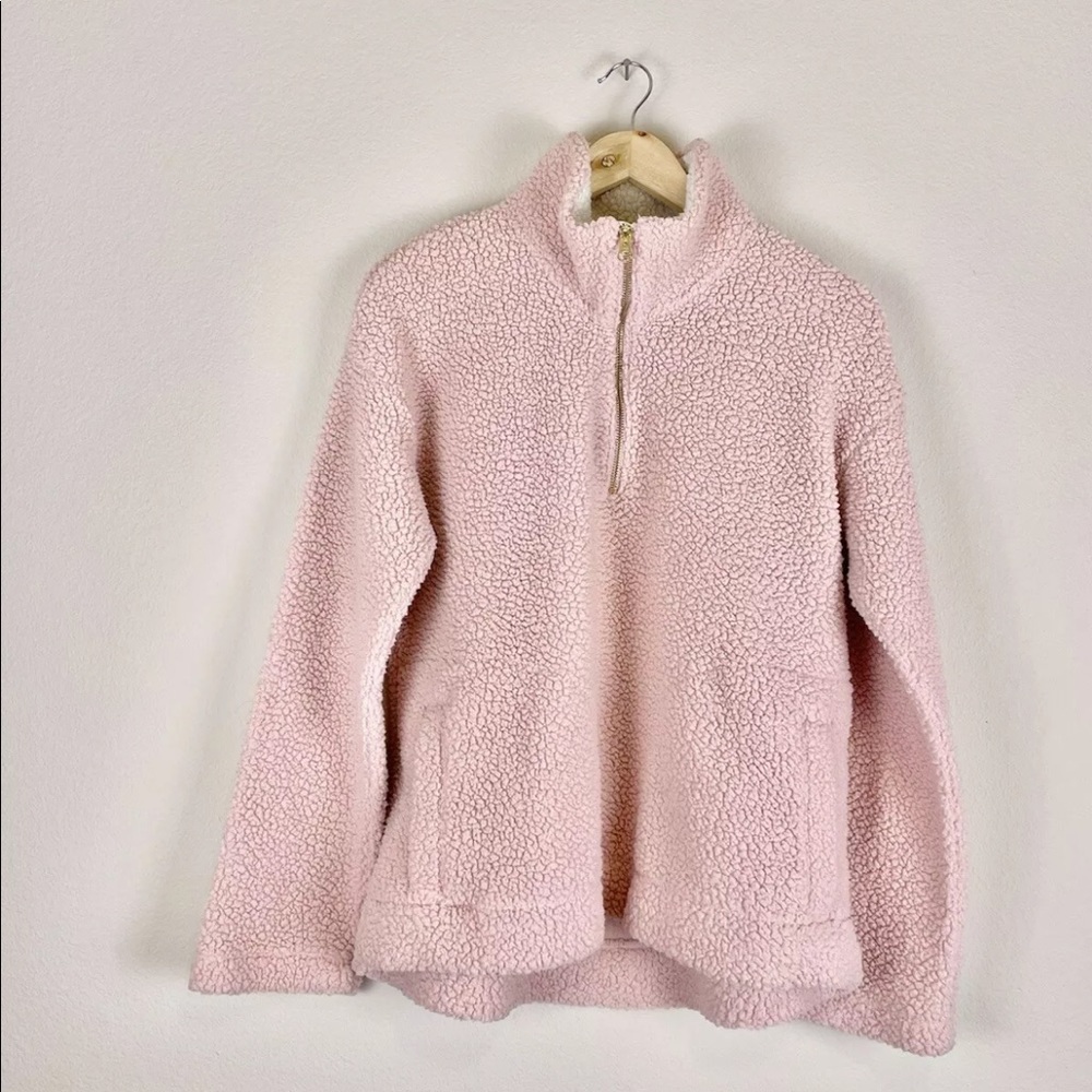Old Navy Sherpa Sweater Size Medium Pink Fleece Pullover - Picture 5 of 13